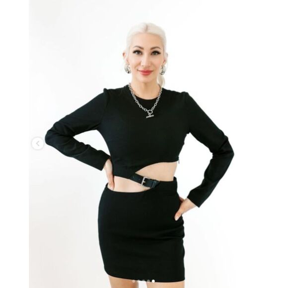 Zara BELTED CUT OUT DRESS - Picture 5 of 14